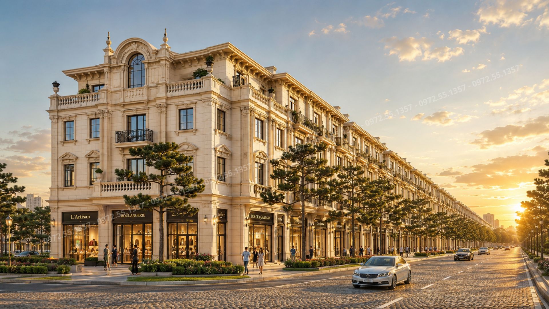 Phối cảnh shophouse The President Park mặt đường Cương Kiên