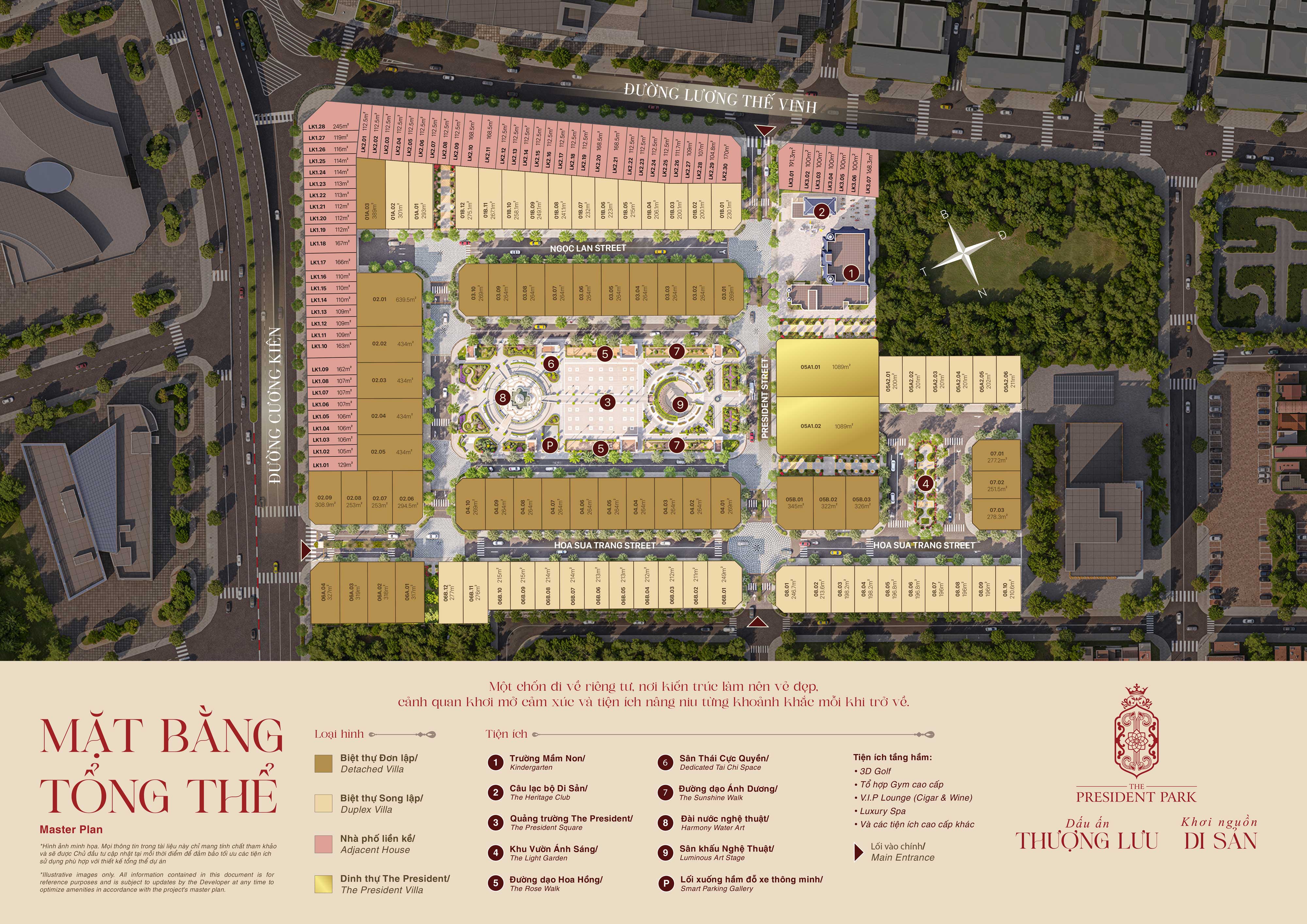 Mặt bằng The President Park: Chi tiết thiết kế 1:500